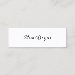 Handwritten Calligraphy White Black Calling Mini Business Card