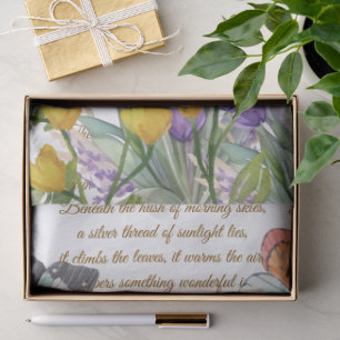 Handwritten calligraphy white Modern botanical Tissue Paper