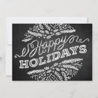 Handwritten Chalkboard Happy Holidays 5x7 Card