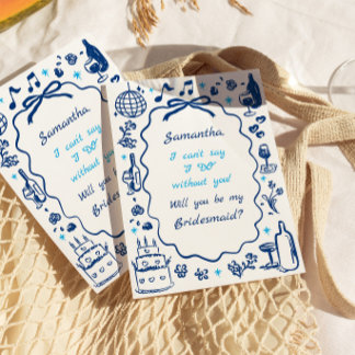 Handwritten Champagne Bridesmaid Proposal Invitation