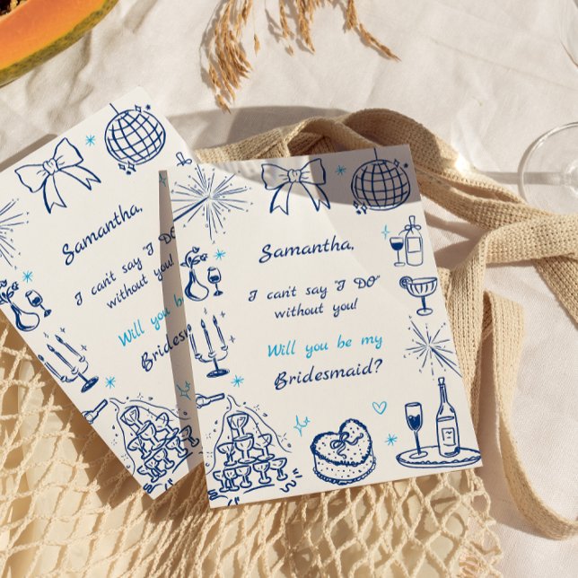 Handwritten Champagne Tower Bridesmaid Proposal In Invitation (Creator Uploaded)