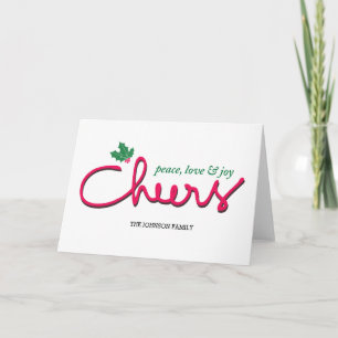 handwritten cheers holiday card