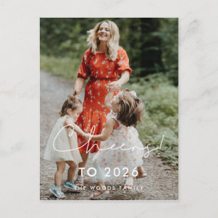 Handwritten Cheers to 2021 New Year's photo Postcard