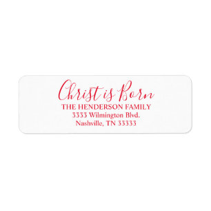 Handwritten Christ is Born Return Address Label