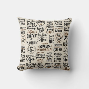 Handwritten Coffee Quotes Cushion