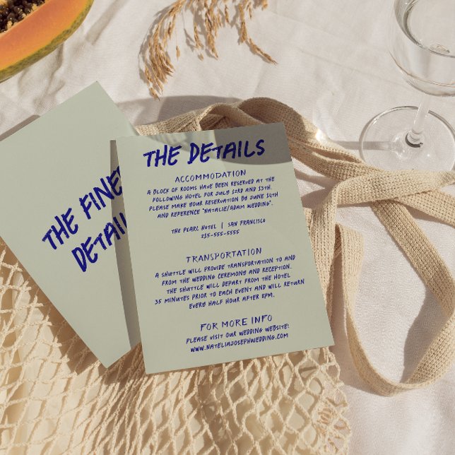 Handwritten colourful Funky Retro Wedding Details  Enclosure Card (Creator Uploaded)