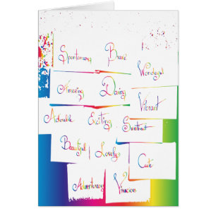 Handwritten Colourful Positive Inspirational words