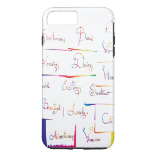 Handwritten Colourful Positive Inspirational words iPhone 8 Plus/7 Plus Case