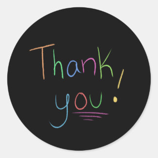 Handwritten Colourful Thank You Sticker