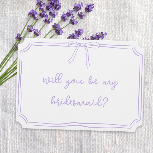 Handwritten Coquette Bow Chic Bridesmaid Proposal Invitation (Creator Uploaded)