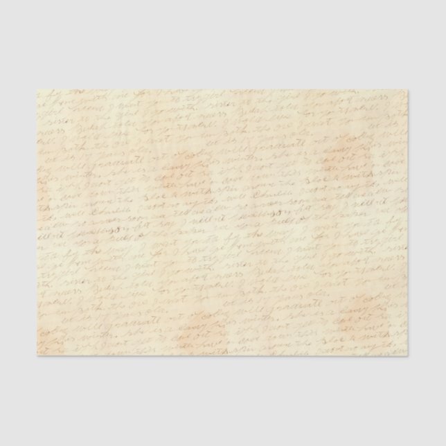 Handwritten Cursive Letter Tissue Paper (Front)