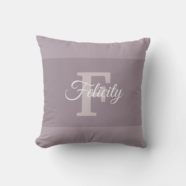 Handwritten Custom Elegant Name Monogram Initial F Cushion (Front)