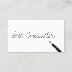 Handwritten Debt Counsellor Business Card