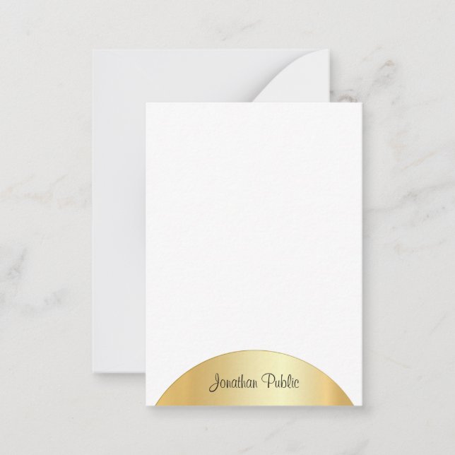 Handwritten Elegant Template Monogrammed Faux Gold (Front)