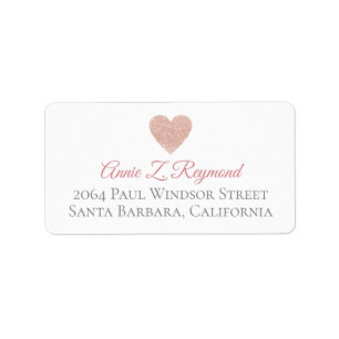 handwritten font address label rose heart of love