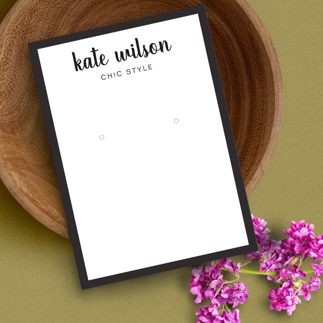 Handwritten Font Black White Earring Display (Creator Uploaded)