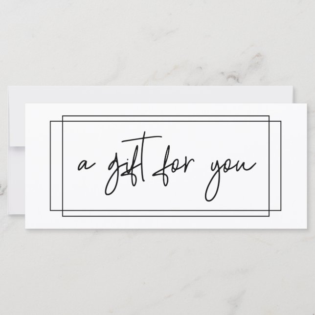 Handwritten Gift Certificate Boxes Modern Script (Front)