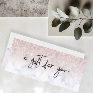 Handwritten Gift Certificate Marble Rose Gold