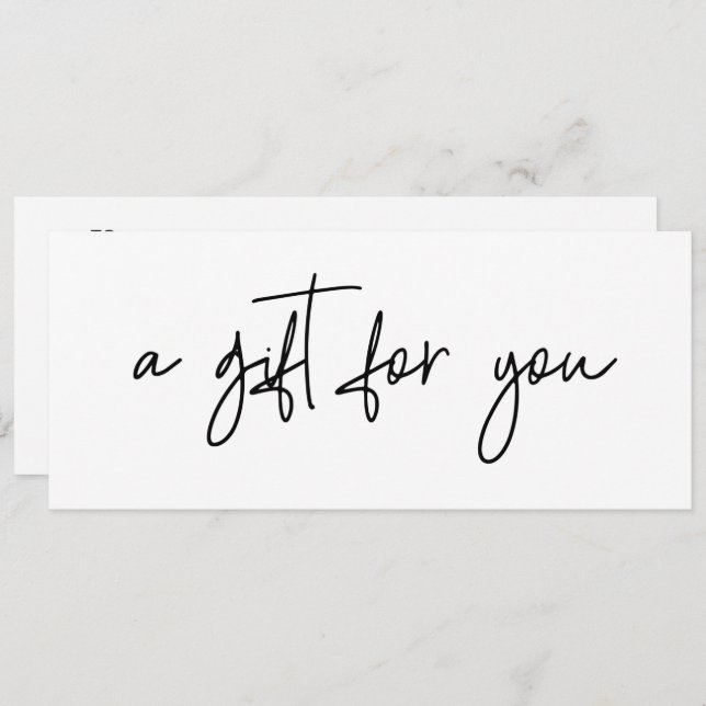 Handwritten Gift Certificate Modern Script Invitation (Front/Back)