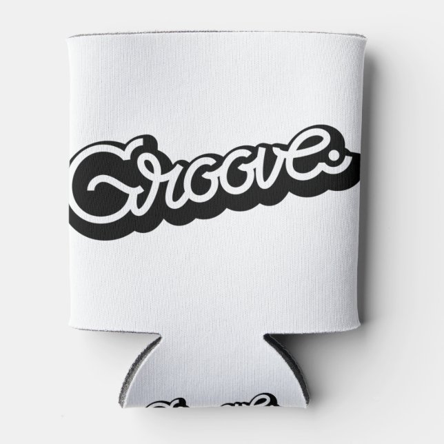 Handwritten groove typography Quote Can Cooler (Front)