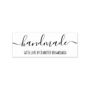 Handwritten Handmade with love business Rubber Stamp