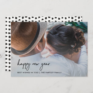 Handwritten Happiness New Year with Photo Invitation
