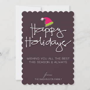 handwritten happy holidays holiday card