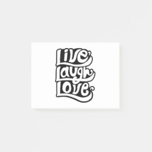 Handwritten live love laugh typography Quote Post-it Notes