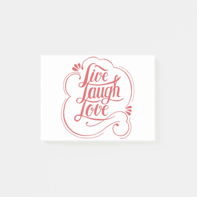 Handwritten live love laugh typography Quote Post-it Notes (Front)