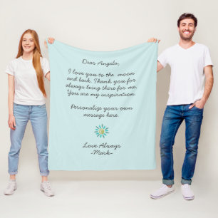 handwritten love letter or message custom    fleece blanket