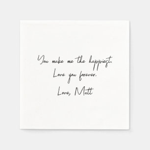 Handwritten Love Note Personal Touch Wedding Napkin