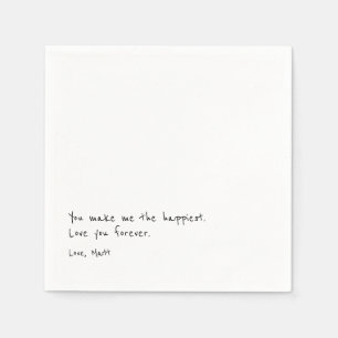 Handwritten Love Note   Personal Touch Wedding  Napkin