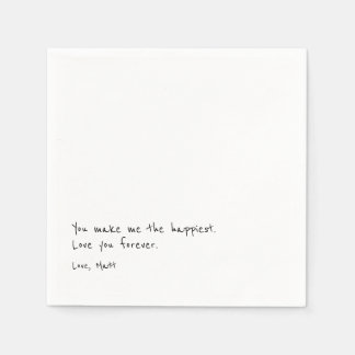 Handwritten Love Note | Personal Touch Wedding Napkin