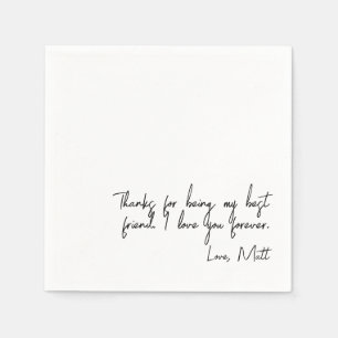 Handwritten Love Note   Personal Touch Wedding  Napkin