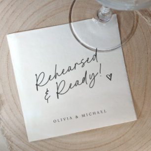 Handwritten love note style heart wedding napkin