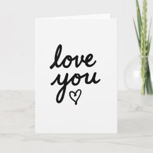 Handwritten Love You Card