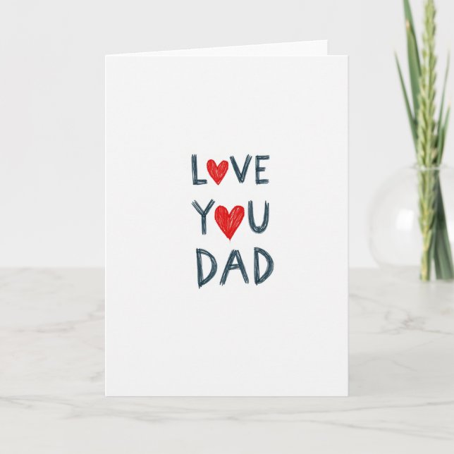 Handwritten Love You Dad Card (Front)