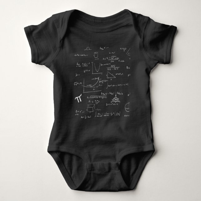 Handwritten Mathematics formulas and equations Baby Bodysuit (Front)