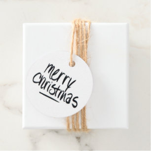 Handwritten Merry Christmas in Black Favour Tags