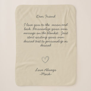 Handwritten Message Personalise Text Sherpa Blank Blanket