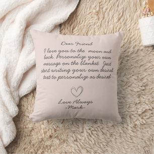 Handwritten Message Personalise Text Sherpa Blank Cushion