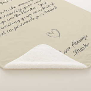 Handwritten Message Personalise Text  Sherpa Blank Sherpa Blanket