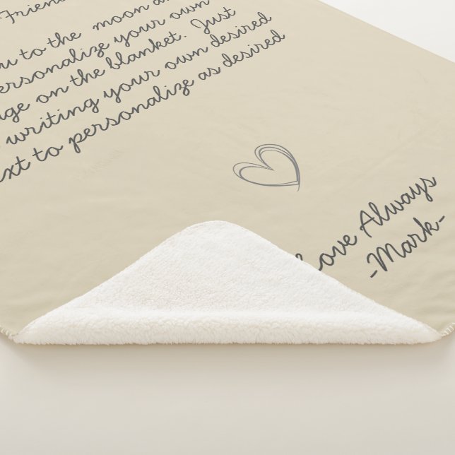 Handwritten Message Personalise Text  Sherpa Blank Sherpa Blanket (3/4)
