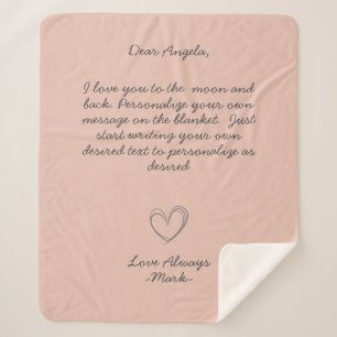 Handwritten Message Personalise Text Sherpa Blanket