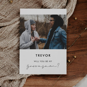 Handwritten minimalist Best man proposal card