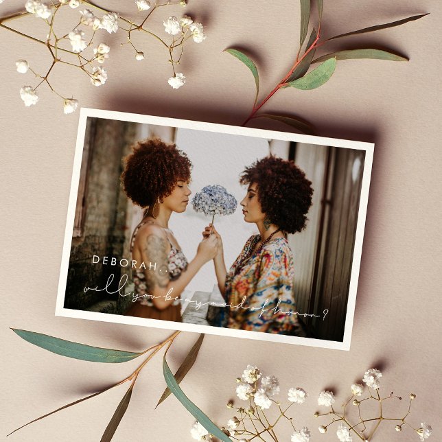 Handwritten minimalist Maid of honour proposal car Invitation (Creator Uploaded)