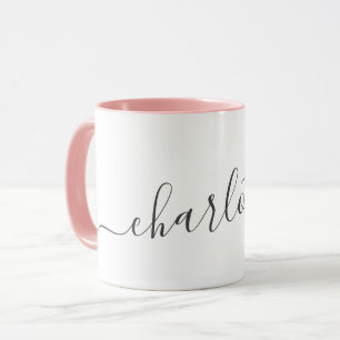Handwritten Minimalist Script Personalised Name  Mug