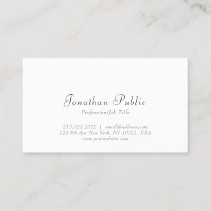Handwritten Modern Elegant Professional Simple Business Card