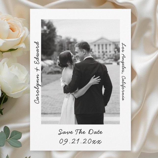 Handwritten Modern Photo Wedding Save The Date (Creator Uploaded)
