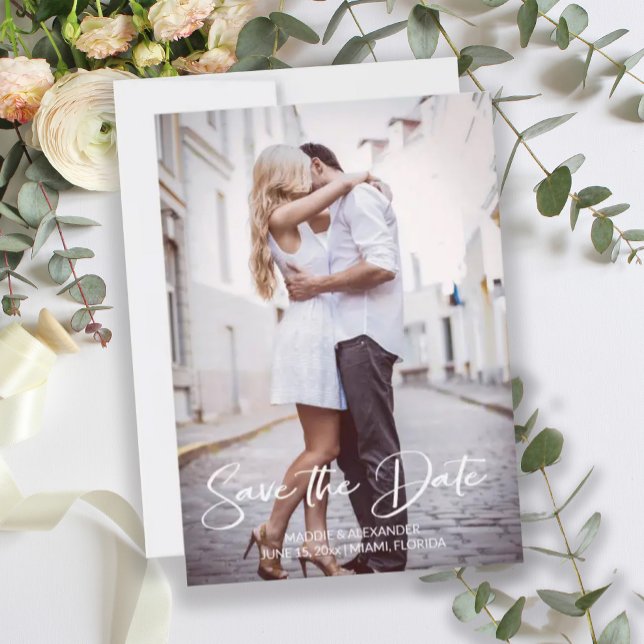 Handwritten Modern Wedding Engagement Photo   Save The Date (Creator Uploaded)